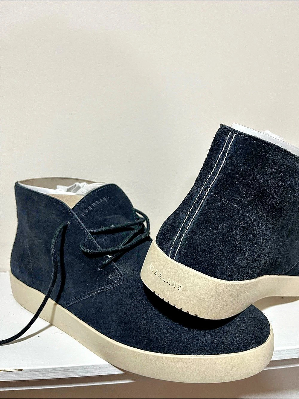 NWT Everlane Desert Boots in Desert Black/Navy Blue
